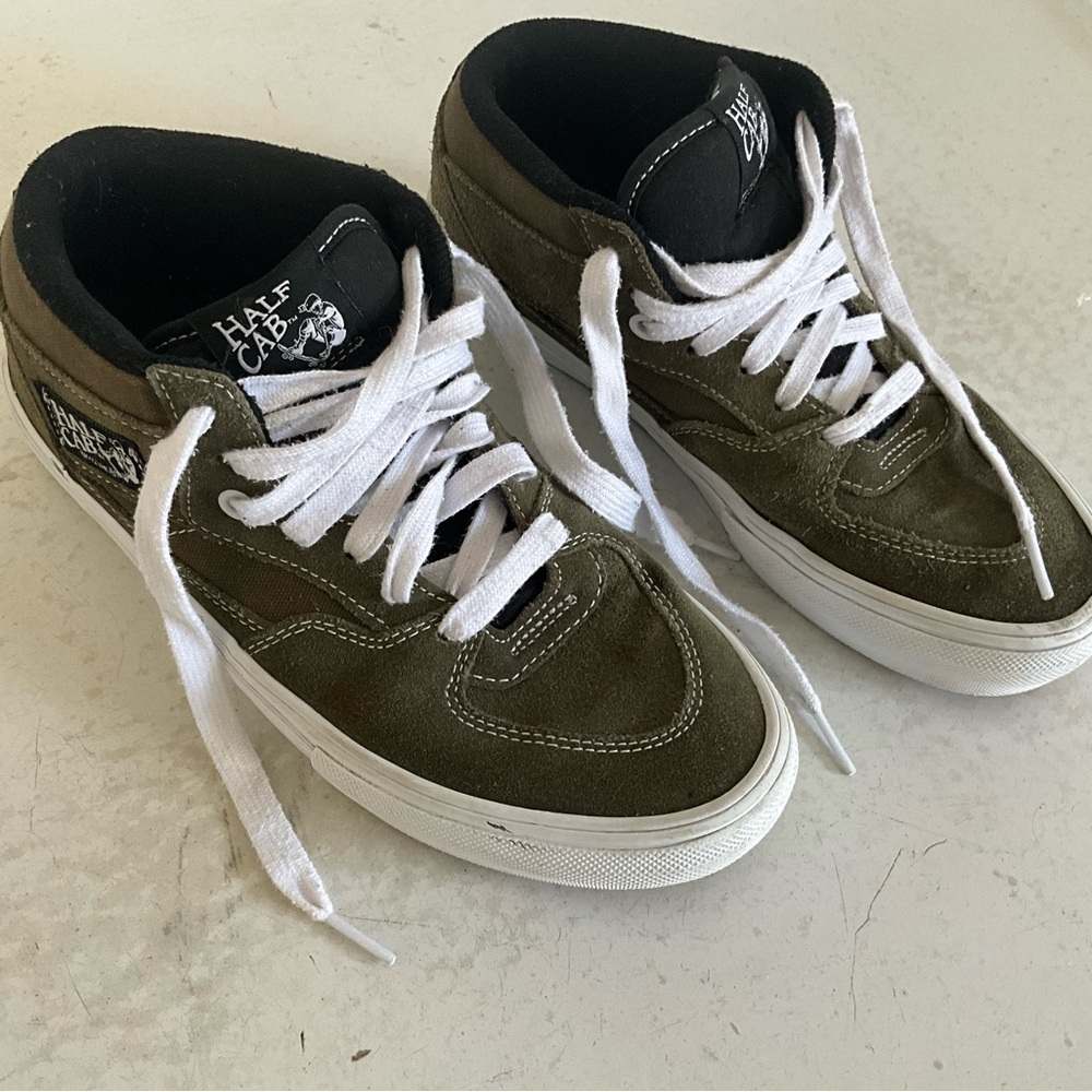 Vans Half Cab Moss Green Suede Skate Shoes 7.5 Men 9.0 Women